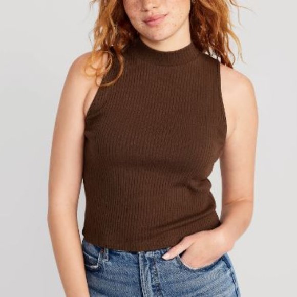 Old Navy Fitted Sleeveless Mock-Neck Top - Picture 1 of 4